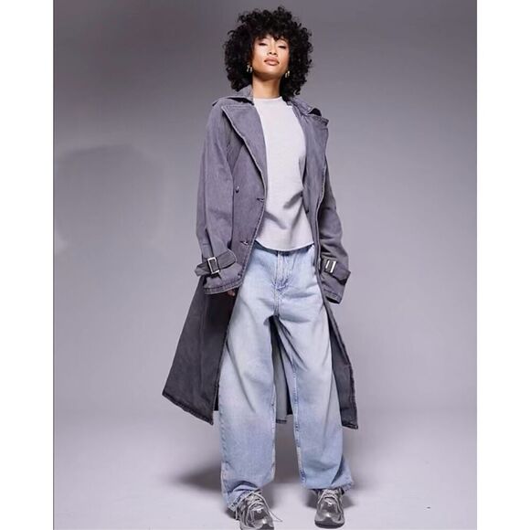 New!ASOS|Denim| Maxi| Trench Coat - Picture 8 of 13